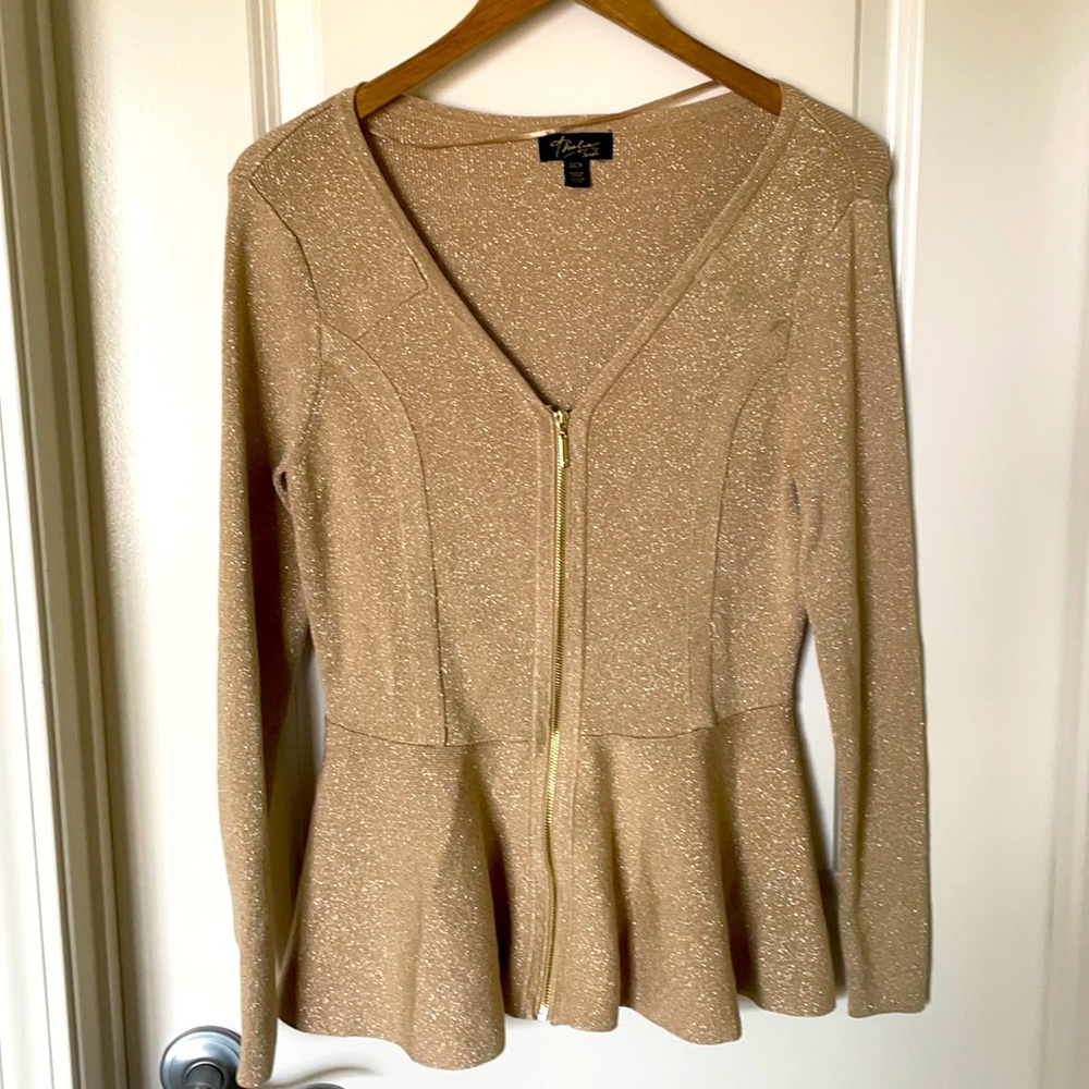Women’s gold peplum top